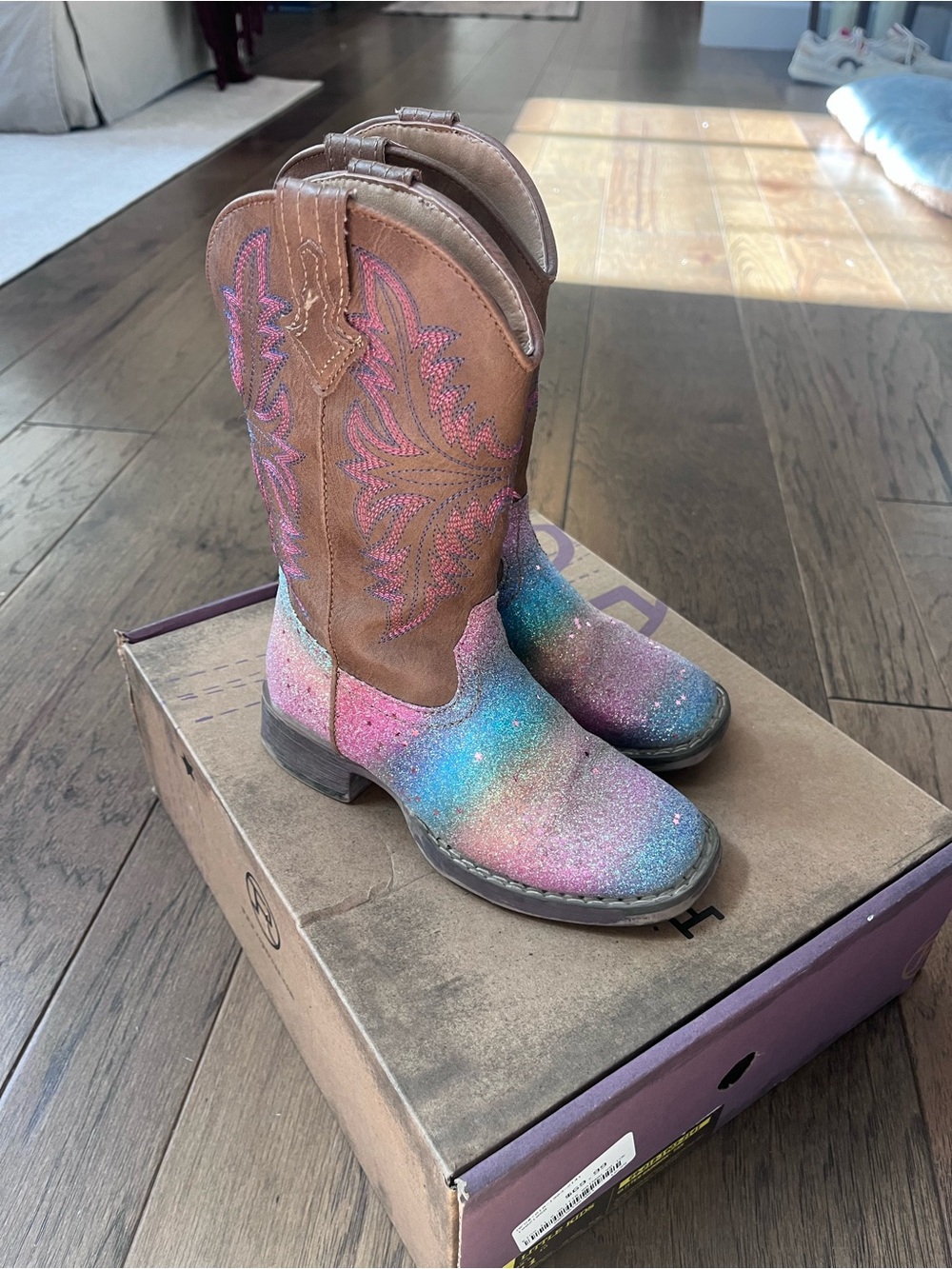Roper Kids Glitter Rainbow boots - size Little Kids 11